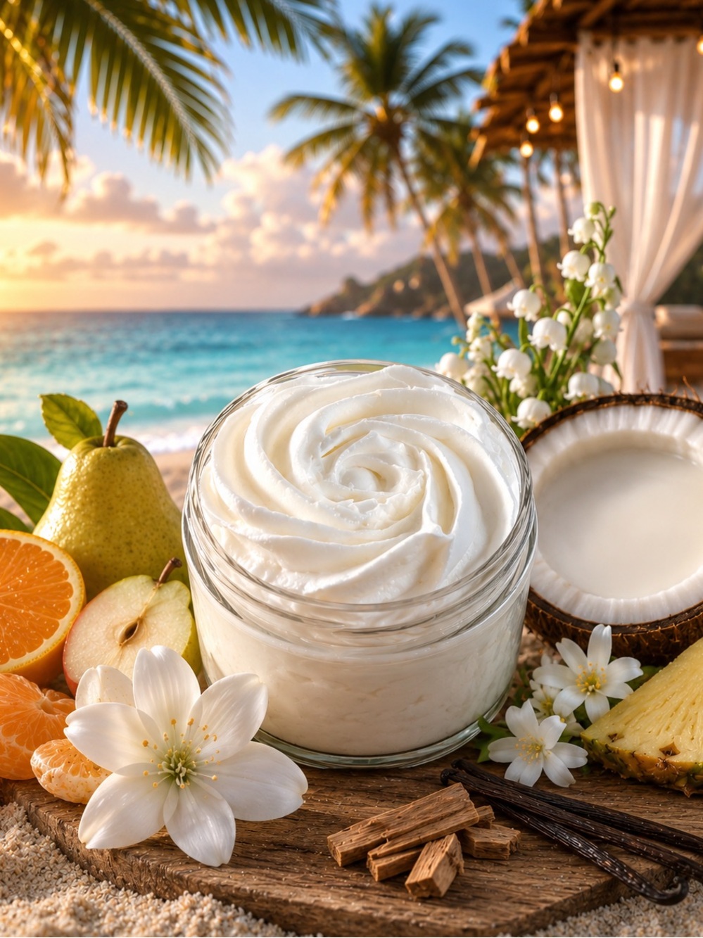 Hand Crafted “Coconut Paradise” Scented Whipped Body Butter (8 Oz)